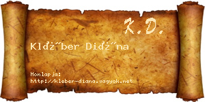 Kléber Diána névjegykártya